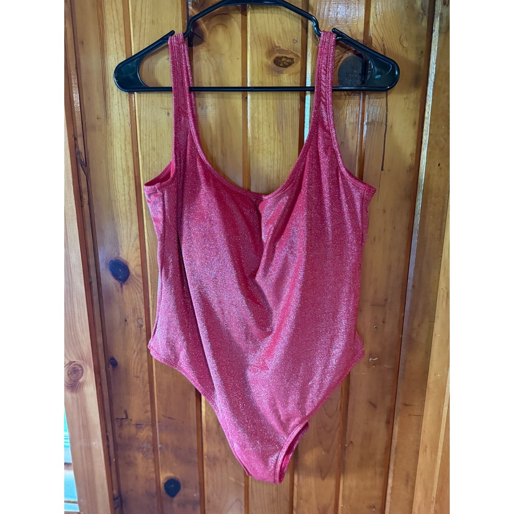 Sparkly Red swimsuit One Piece No Boundaries Size XL